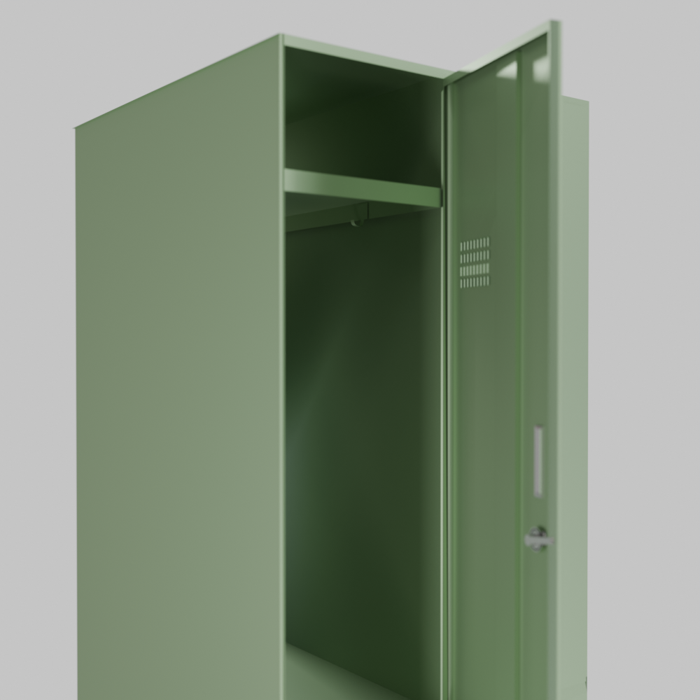 Metal locker room cabinet 2×2 with shelves and ventilation. - Image 3