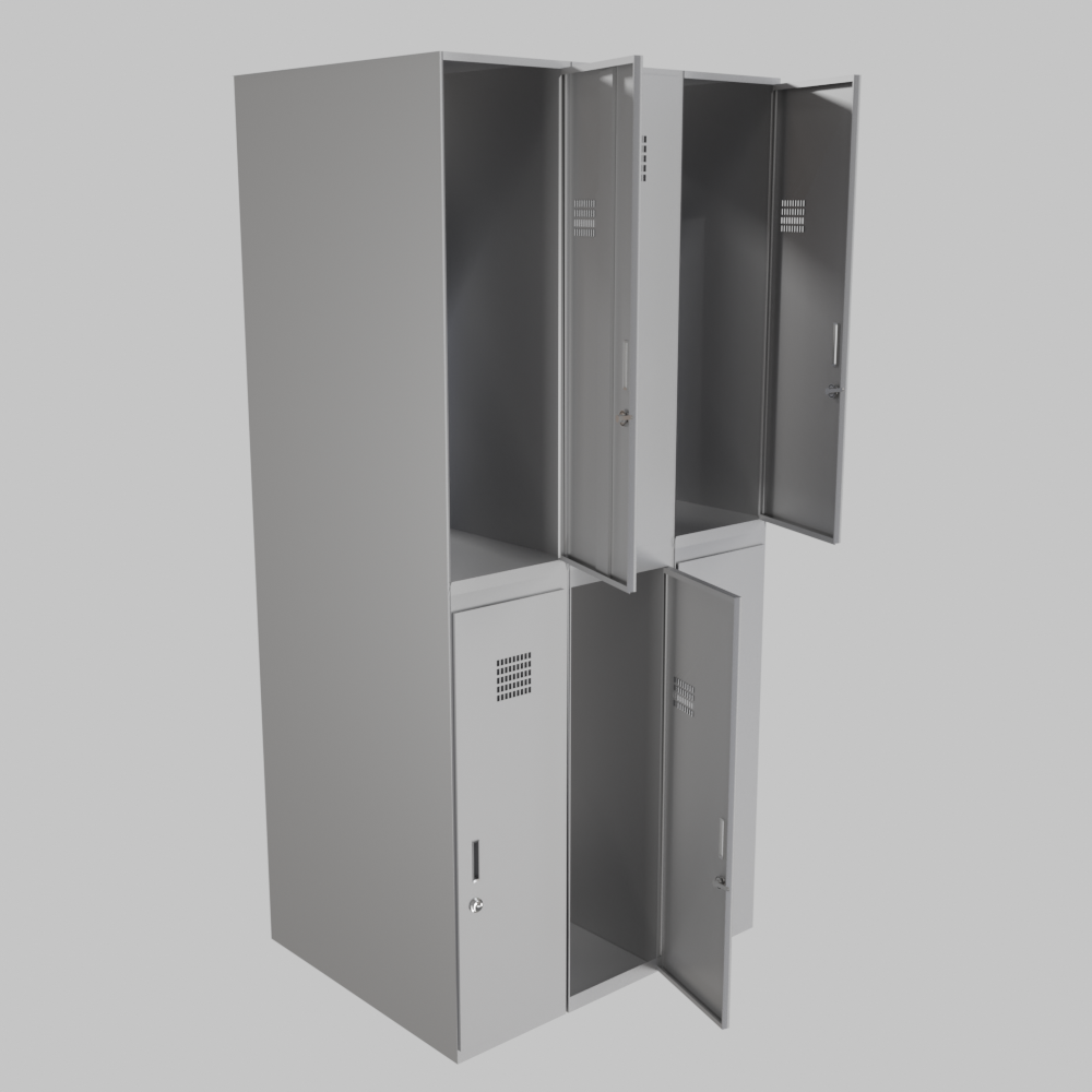 A personal 3×2 metal clothing locker without shelves and with ventilation, 900 × 500 × 1910 mm. - Image 2