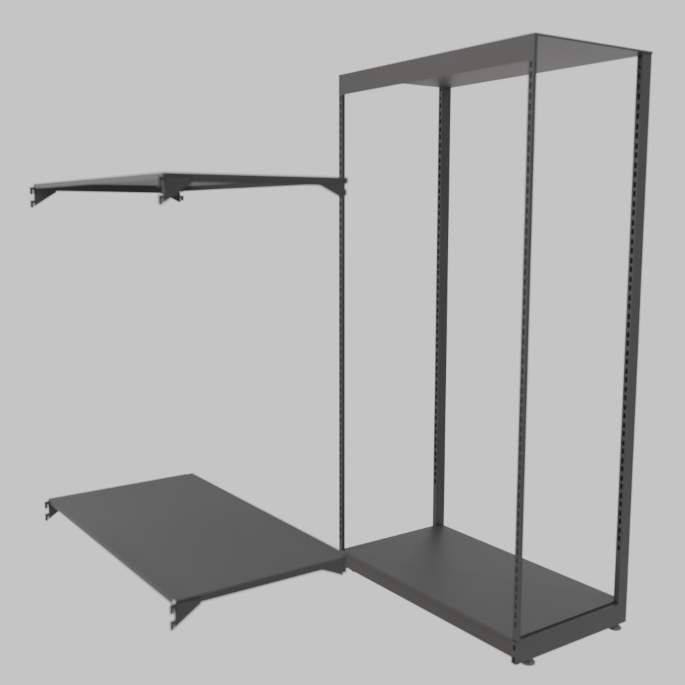 Reinforced Shelving Unit Without Back Panel with 2 Shelves - Image 3
