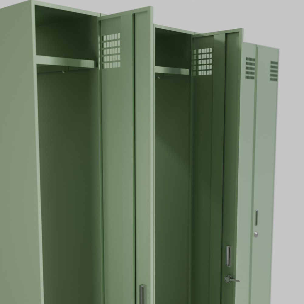 Metal cabinet 1×6 with shelves — for staff and office use - Image 3
