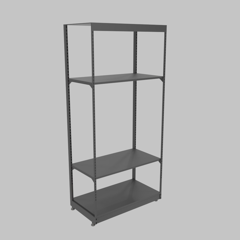 Reinforced Shelving Unit Without Back Panel with 2 Shelves