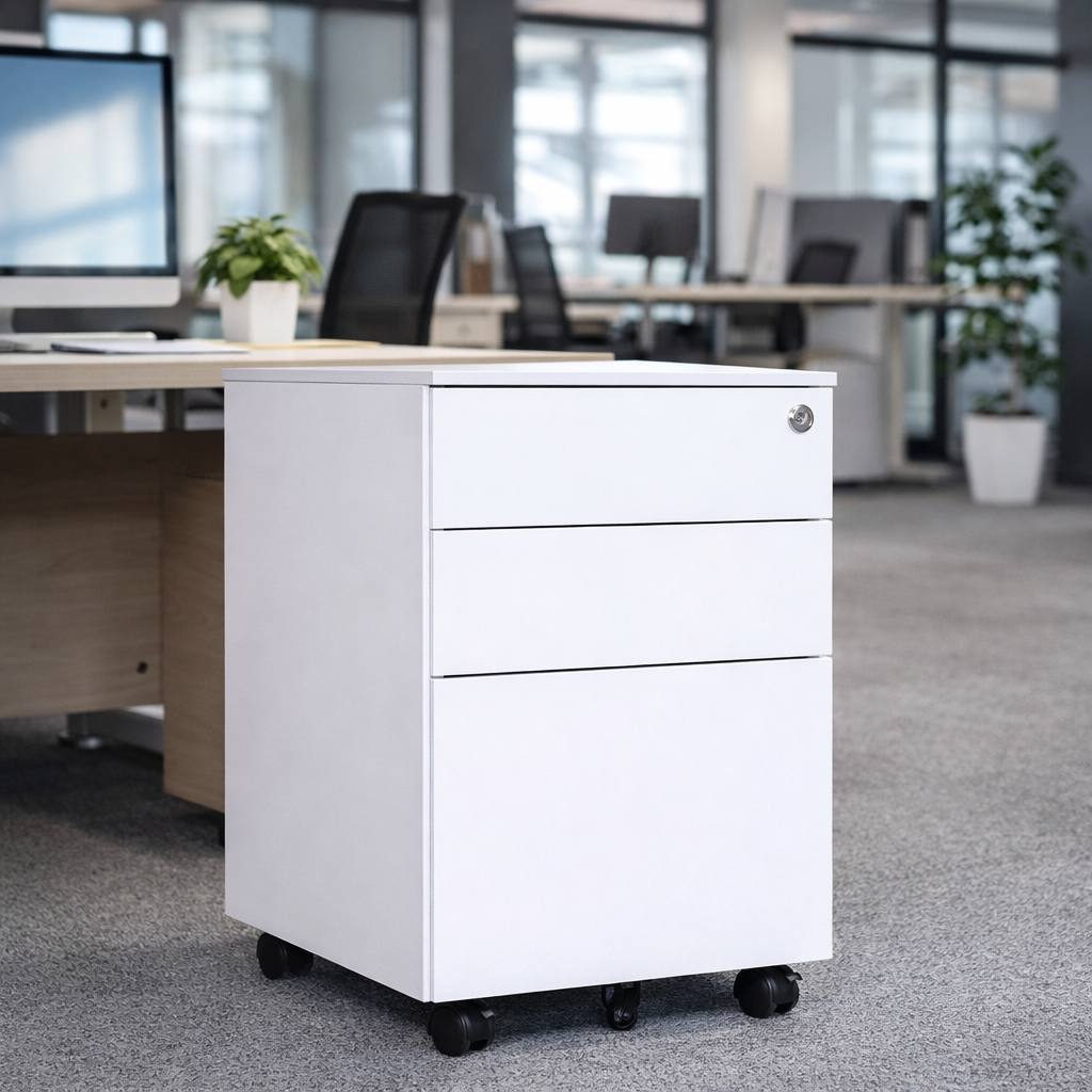 Mobile office pedestal for documents made of steel by AV4