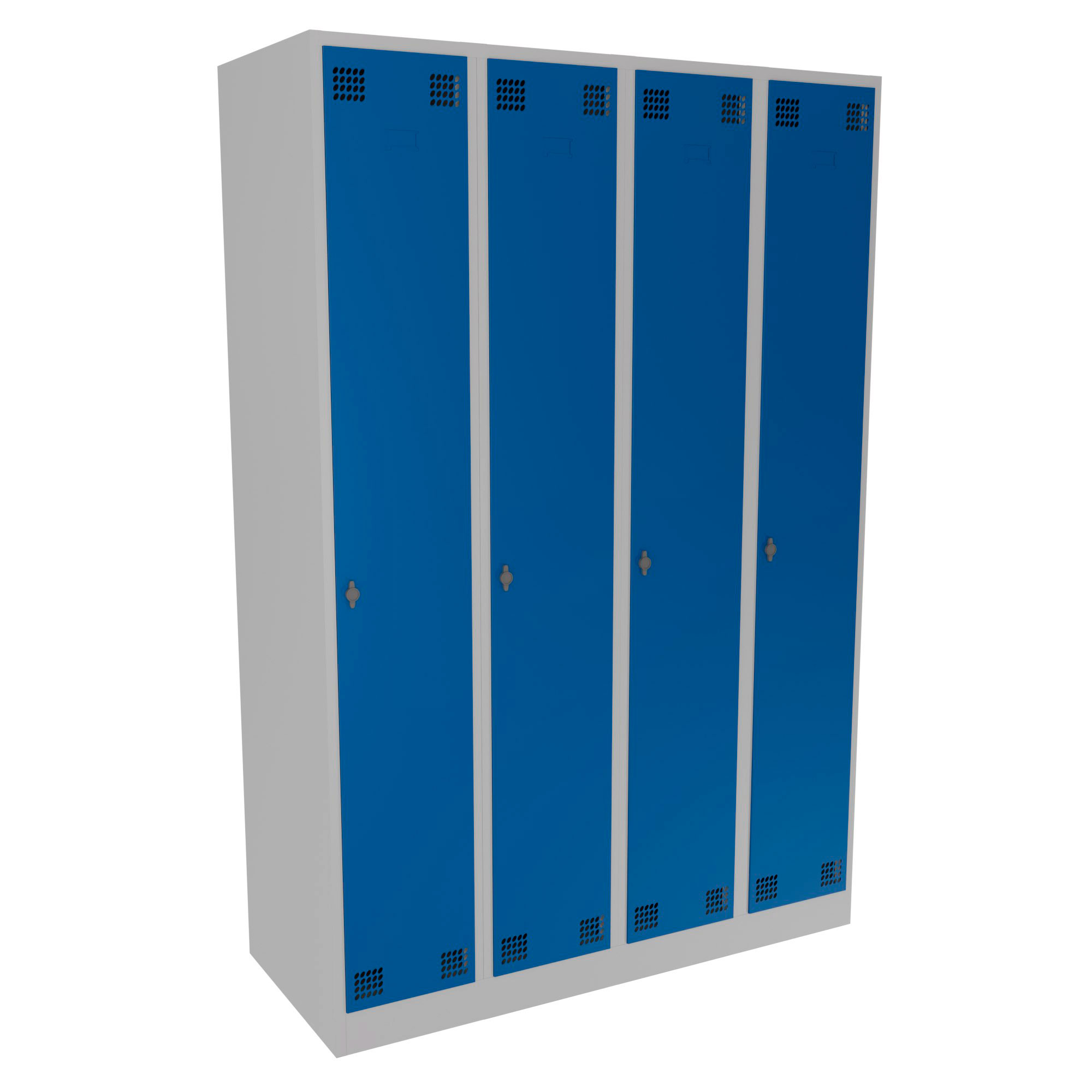 Four Door Metal Locker with Shelves and Hanging Rails - Image 2
