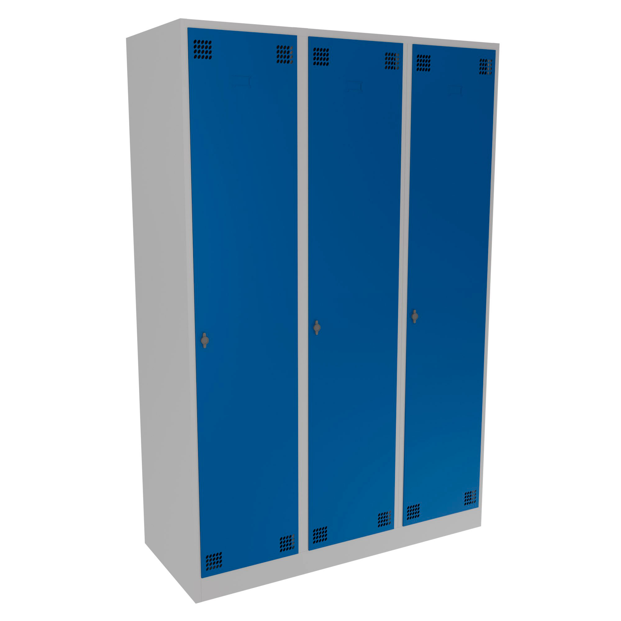 Triple Door Metal Locker with Shelves and Hanging Rails - Image 2