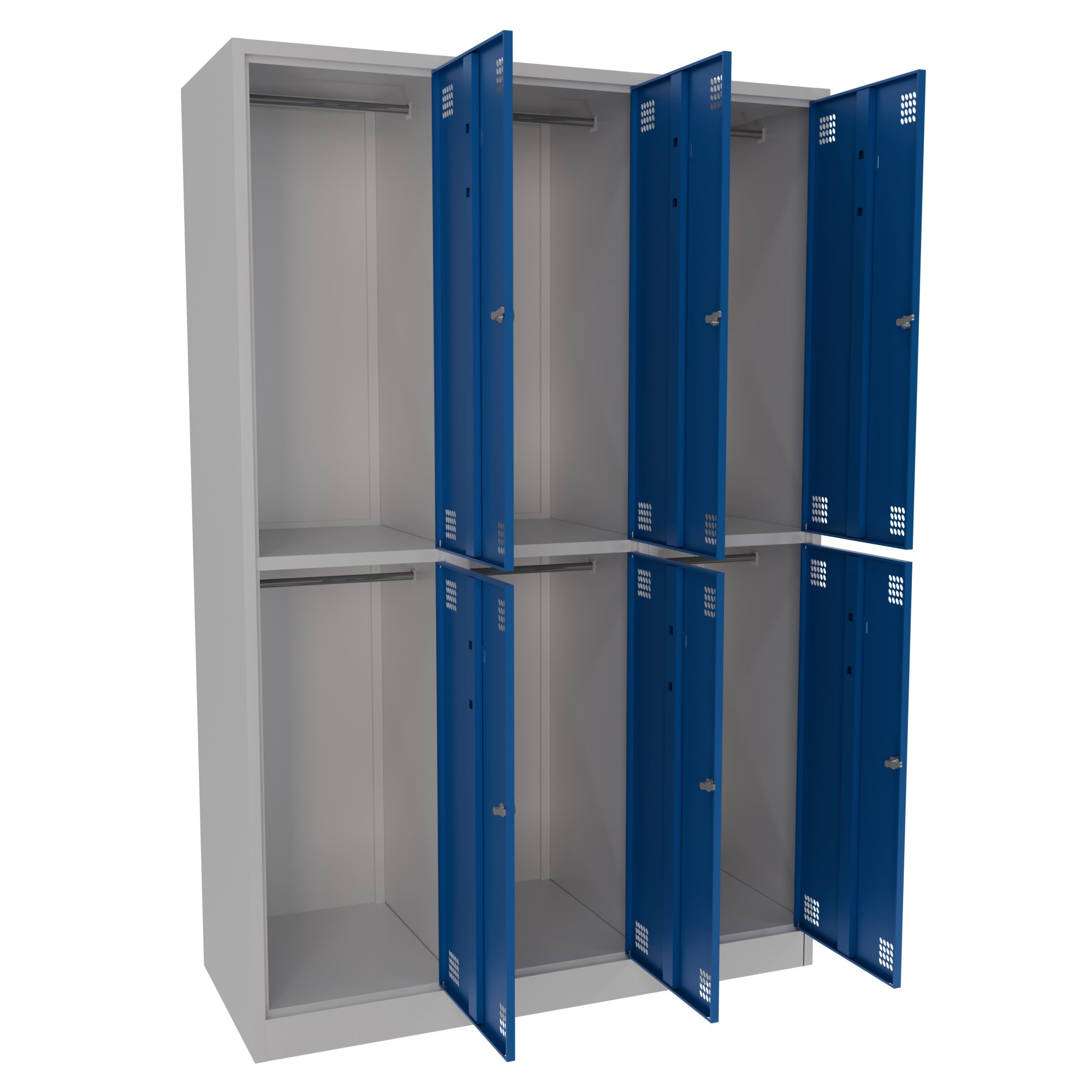 Six door two tier metal locker