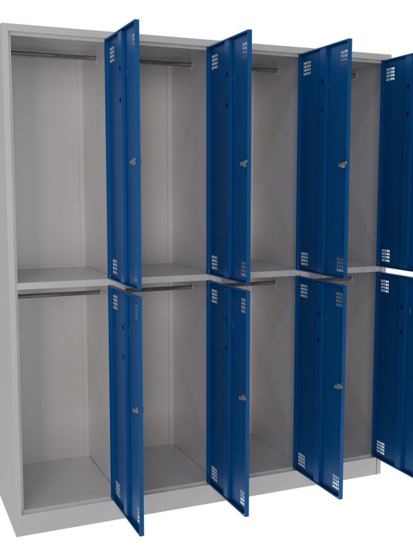 Eight door two tier metal locker