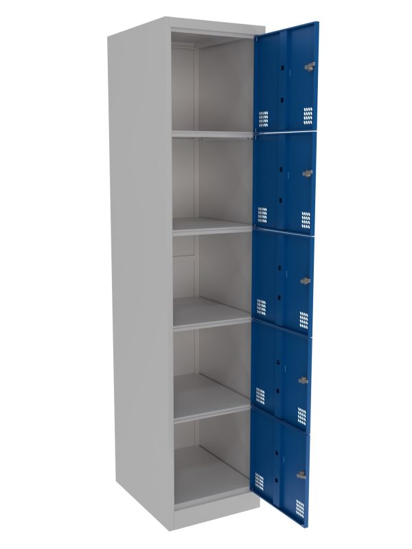 Five door vertical metal locker