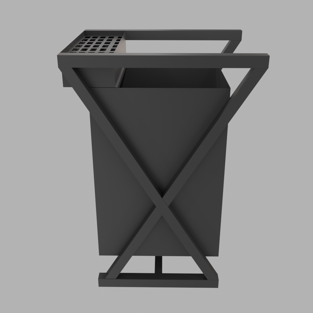 Modern Steel Waste Bin for Urban and Commercial Areas