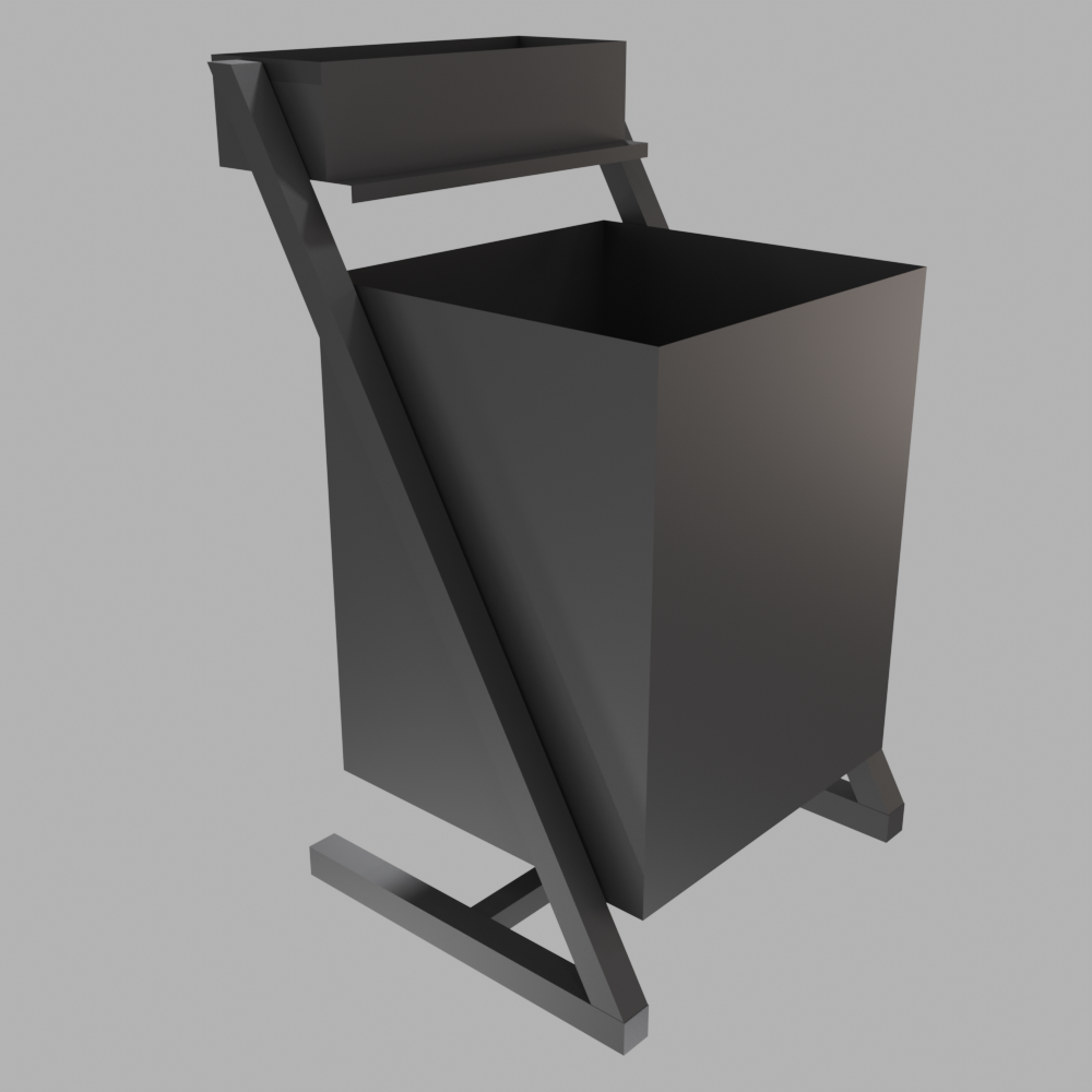 Modern Steel Waste Bin for Urban and Commercial Areas - Image 2