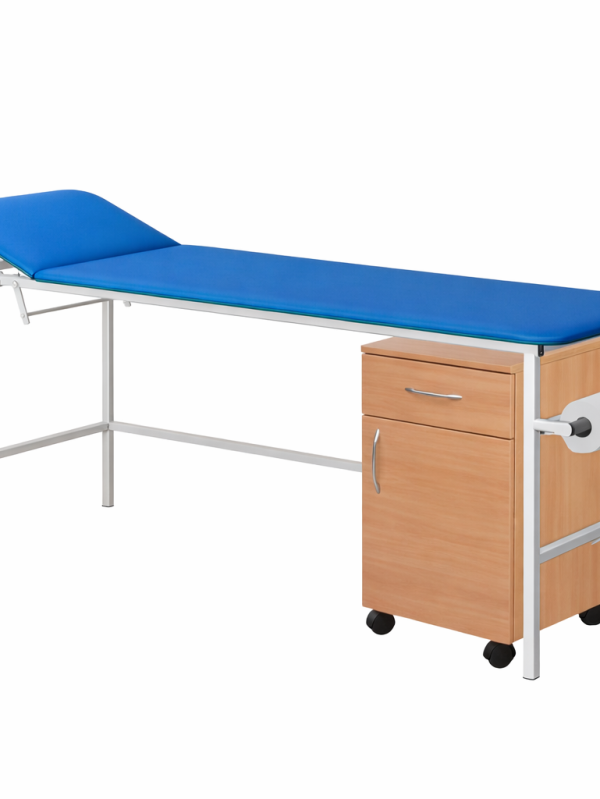 Medical procedural couch KRPT with bedside table and upholstered surface for clinical examinations