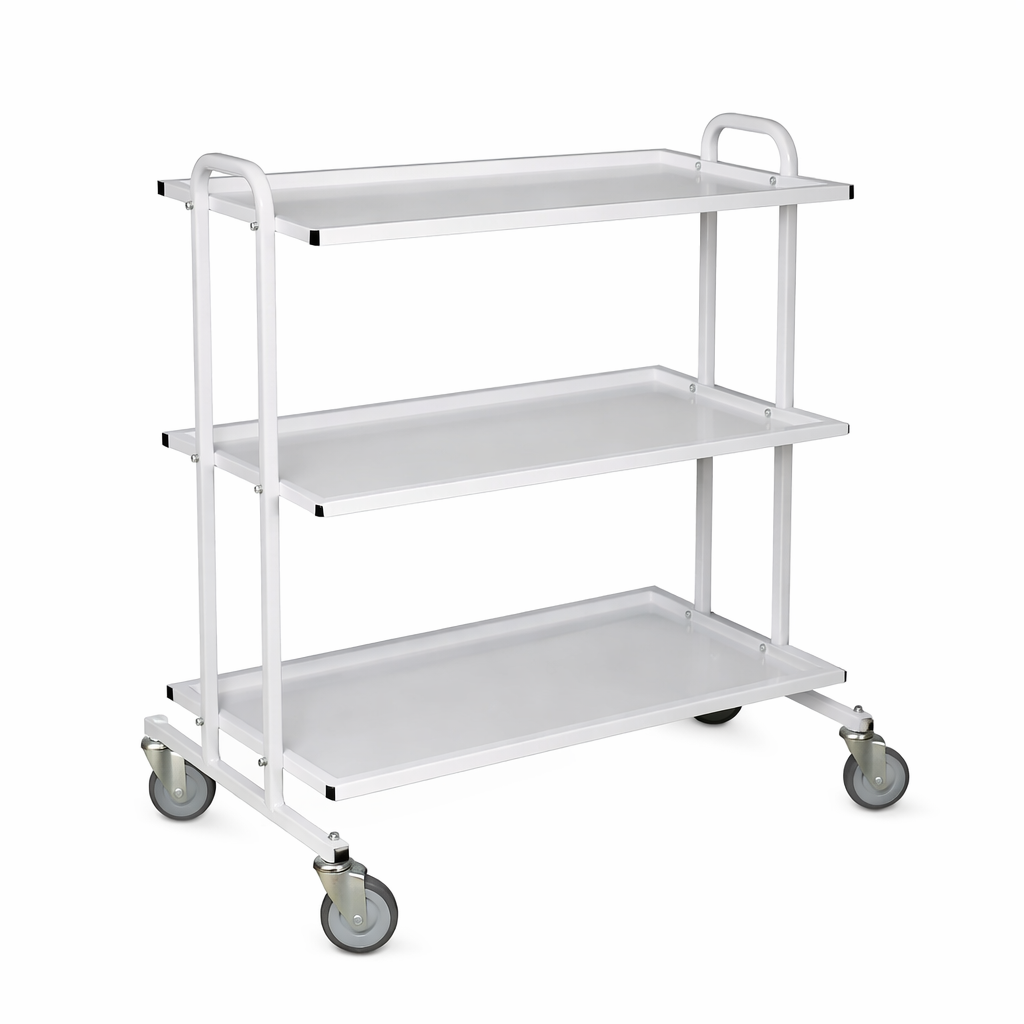 TKSK three-tier sterilization box transport trolley medical cart with metal shelves