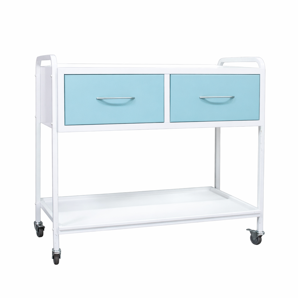 Medical manipulation table SM-2 Plus with two wide drawers hospital trolley on wheels