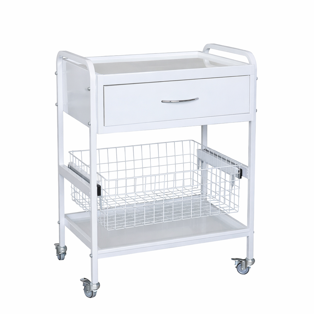 Medical manipulation table SM-1-1K with drawer and pull-out basket hospital trolley on wheels