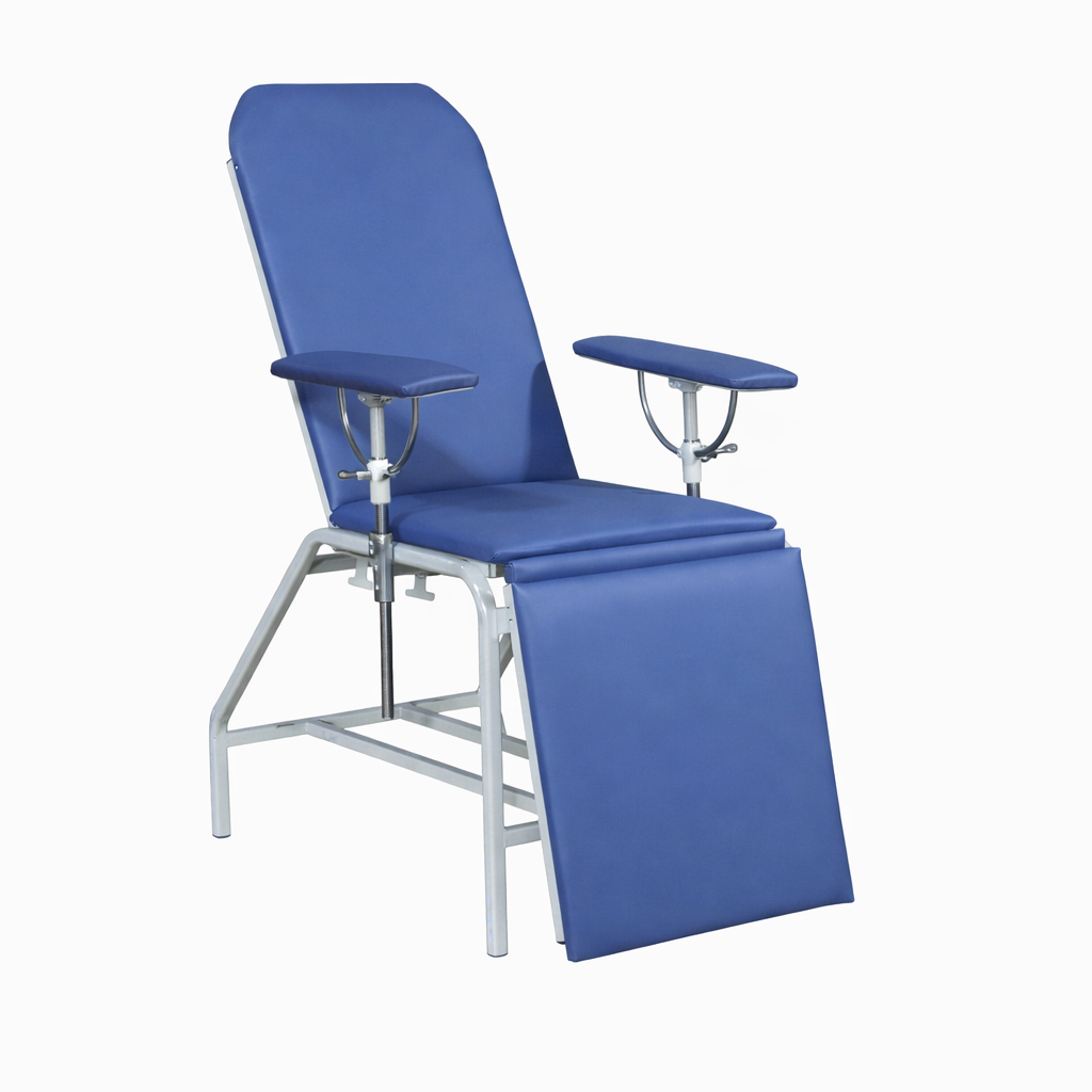 Medical sorption chair VR with adjustable backrest and foot section on white background