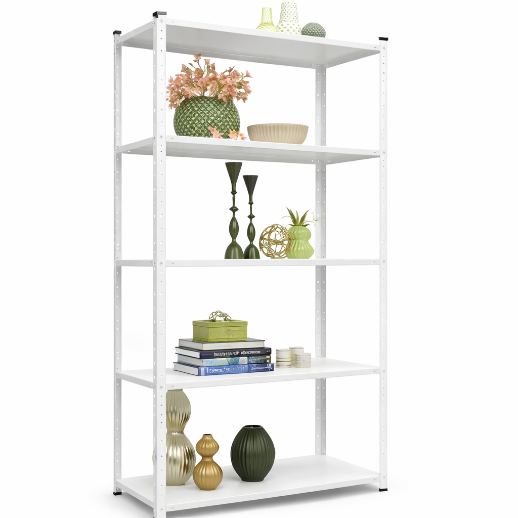 Metal Storage Rack Elegant with white metal shelves, modern shelving system by AV4