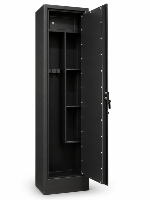 AV4 combined gun safe cabinet with rifle section and shelves metal firearm storage