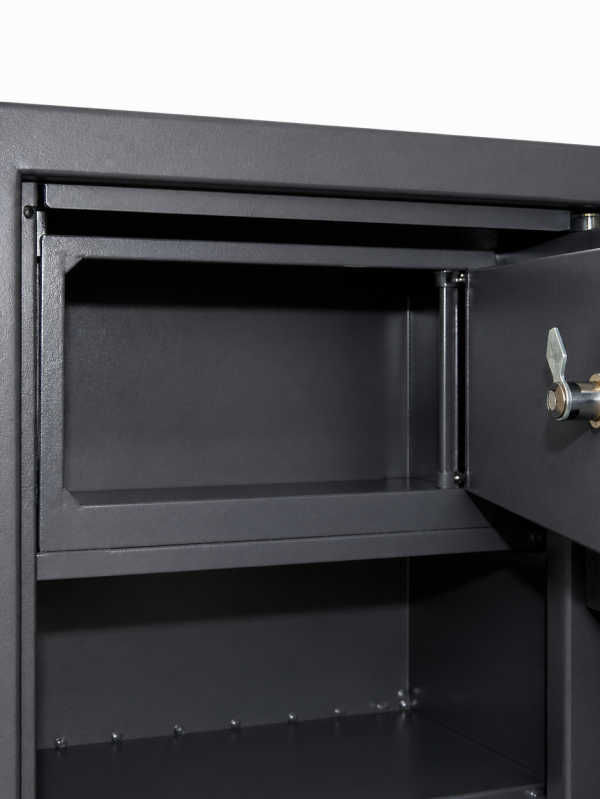 AV4 metal office safe with shelves and internal lockable compartment steel safe