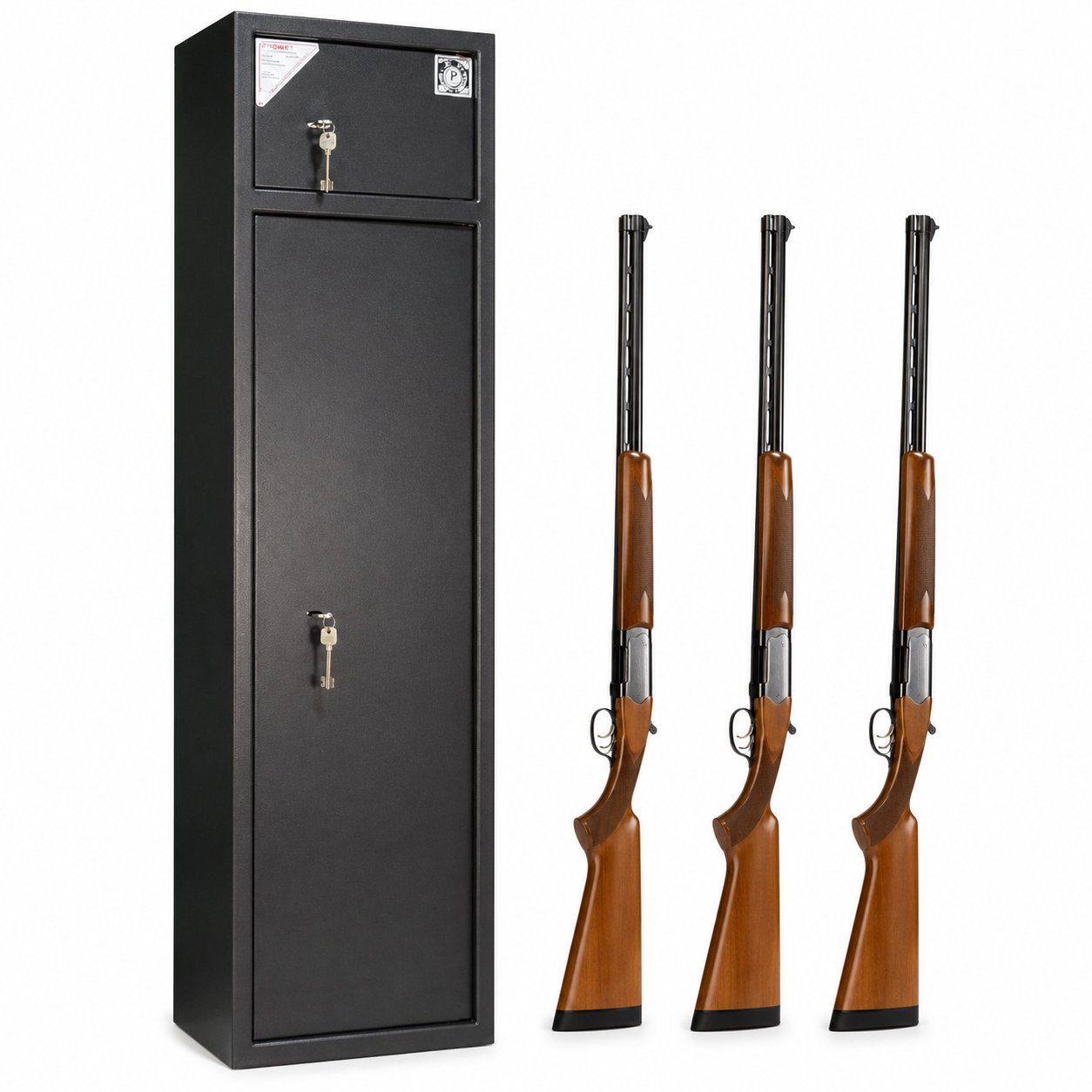 AV4 slim vertical gun safe cabinet narrow metal rifle storage with lock