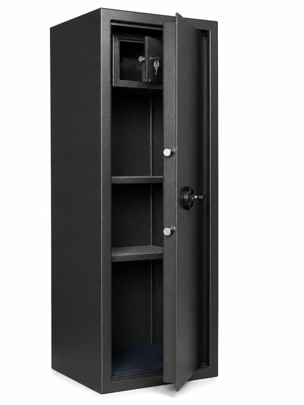 AV4 vertical gun safe with shelves and inner lock box metal rifle cabinet