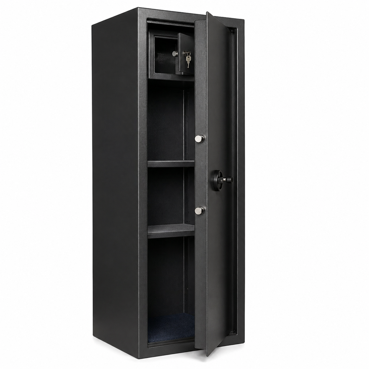 AV4 vertical gun safe with shelves and inner lock box metal rifle cabinet