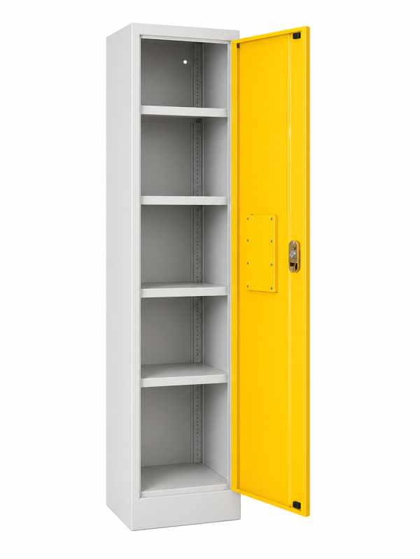 AV4 metal storage cabinet with shelves and single lockable door industrial steel cabinet