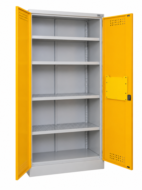 AV4 industrial metal storage cabinet with shelves and double doors steel warehouse cabinet