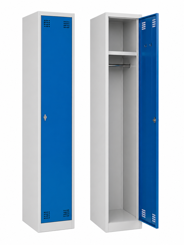 AV4 slim metal locker wardrobe with hanging rail narrow steel locker cabinet