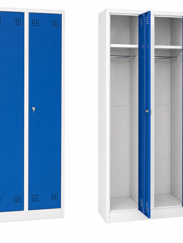 AV4 double door metal locker wardrobe with hanging rails steel cabinet
